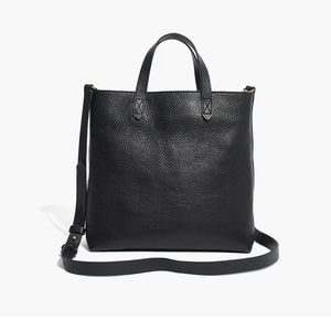 Classic, High Quality Black Leather Crossbody Transport Tote from Madewell